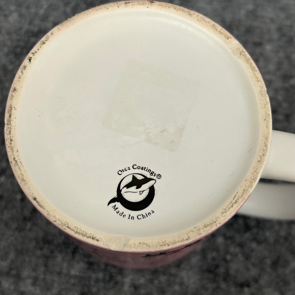 Marc Tetro Black Cat Pink Ceramic Coffee Mug Green Eyes Orca Coatings - Picture 8 of 8